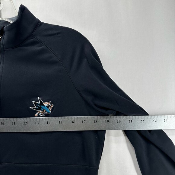 San Jose Sharks Sweatshirt Womens S Levelwear NHL Track 1/2 Zip Pullover Black - Picture 10 of 12